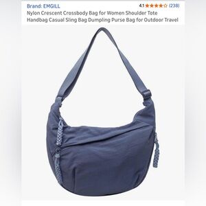 Emgill Nylon Crescent Hobo Bag with Braided Accents